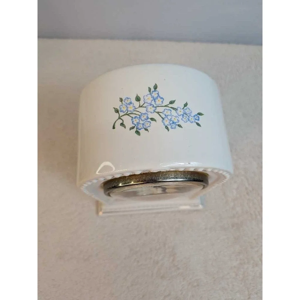 PS Limited Edition 1994 Floral Ceramic Mantle Clock Decorative White